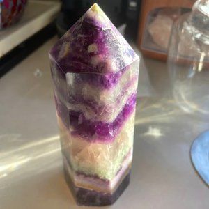 HUGE Purple Rainbow Flourite tower, 700 Grams!